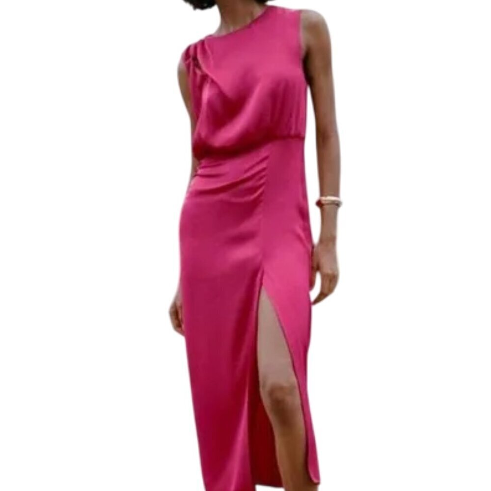 Zara Fuchsia Sleeveless Midi Dress